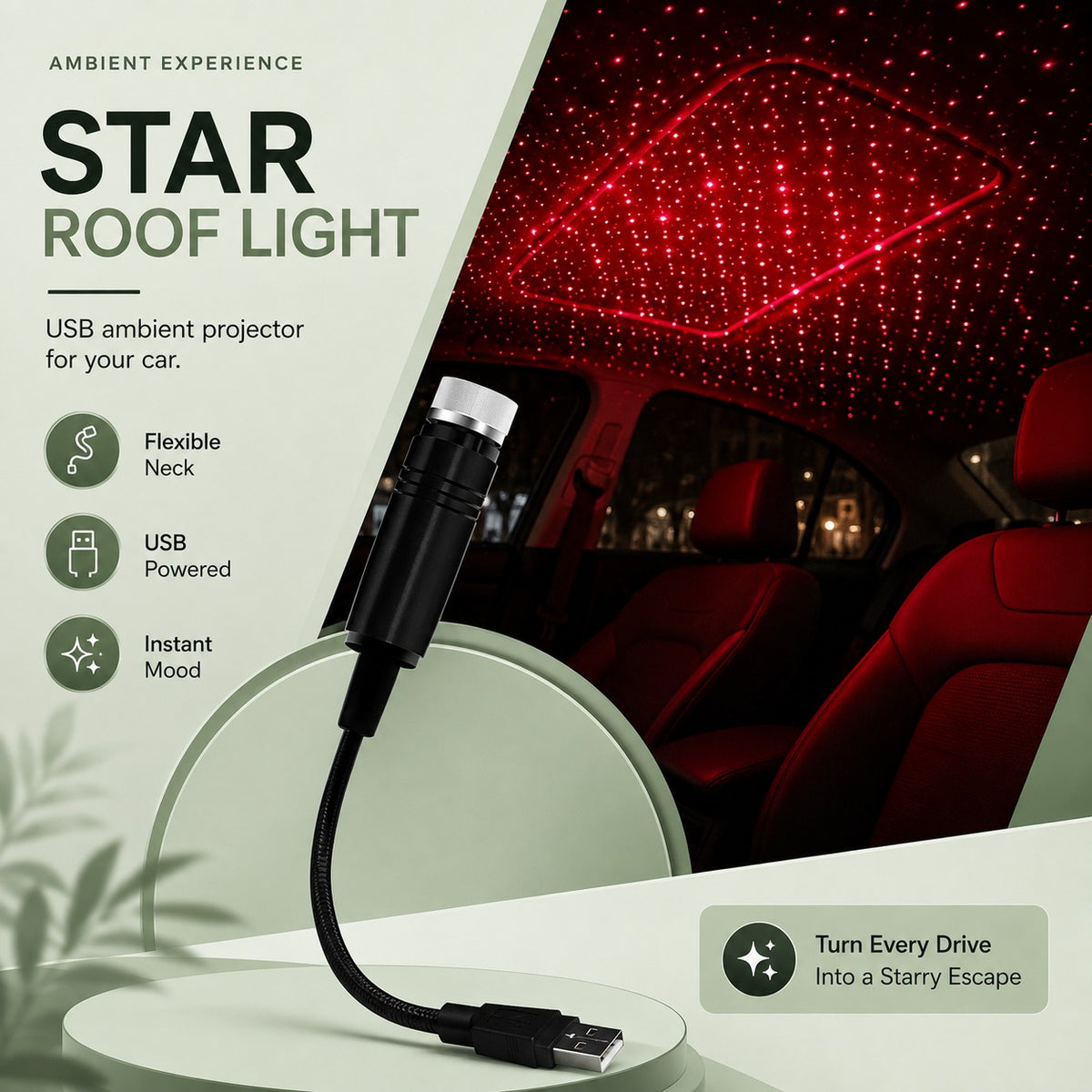 USB Ceiling Moon & Earth Projection Light