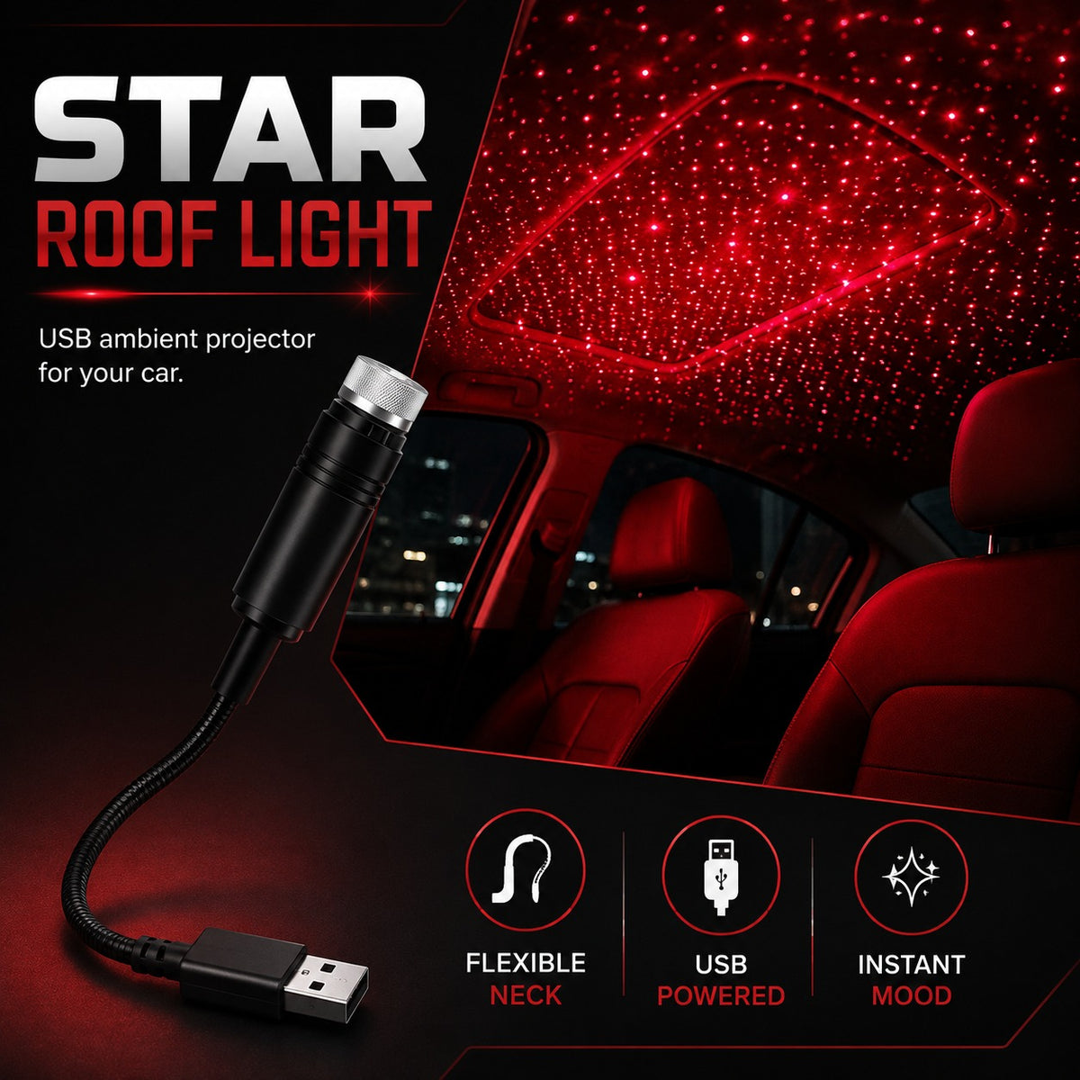 USB Ceiling Moon & Earth Projection Light