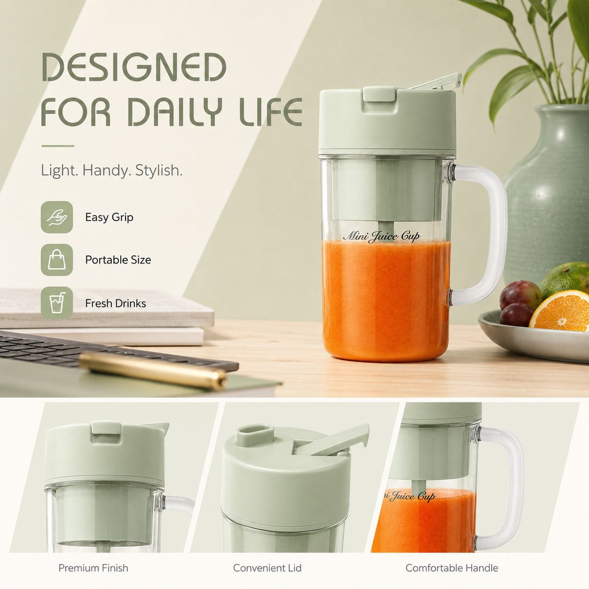 Portable USB Rechargeable Juicer & Smoothie Blender
